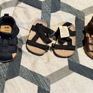 H&M Kids Navy and Tan Sandals